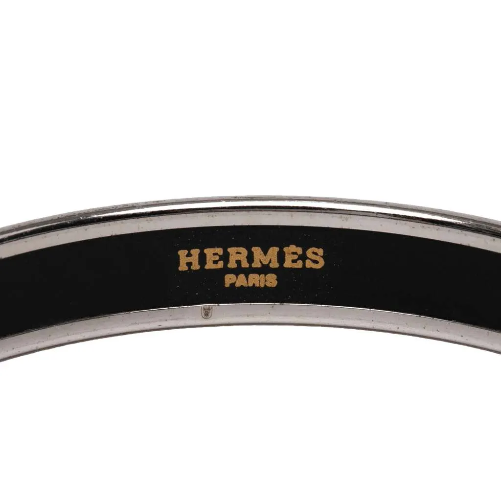 Hermès Narrow Dolphin Enamel Bangle 65 Blue Good - Model View