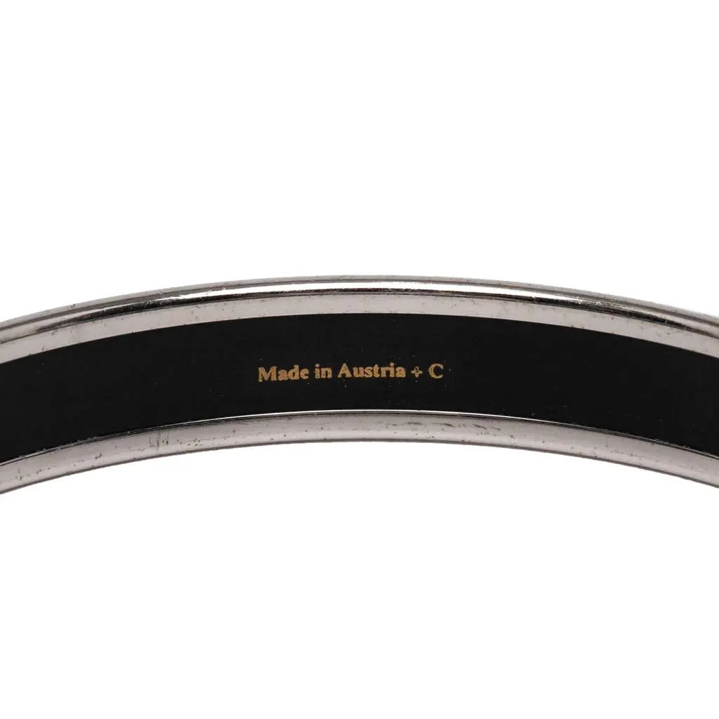 Hermès Narrow Dolphin Enamel Bangle 65 Blue Good - Box View
