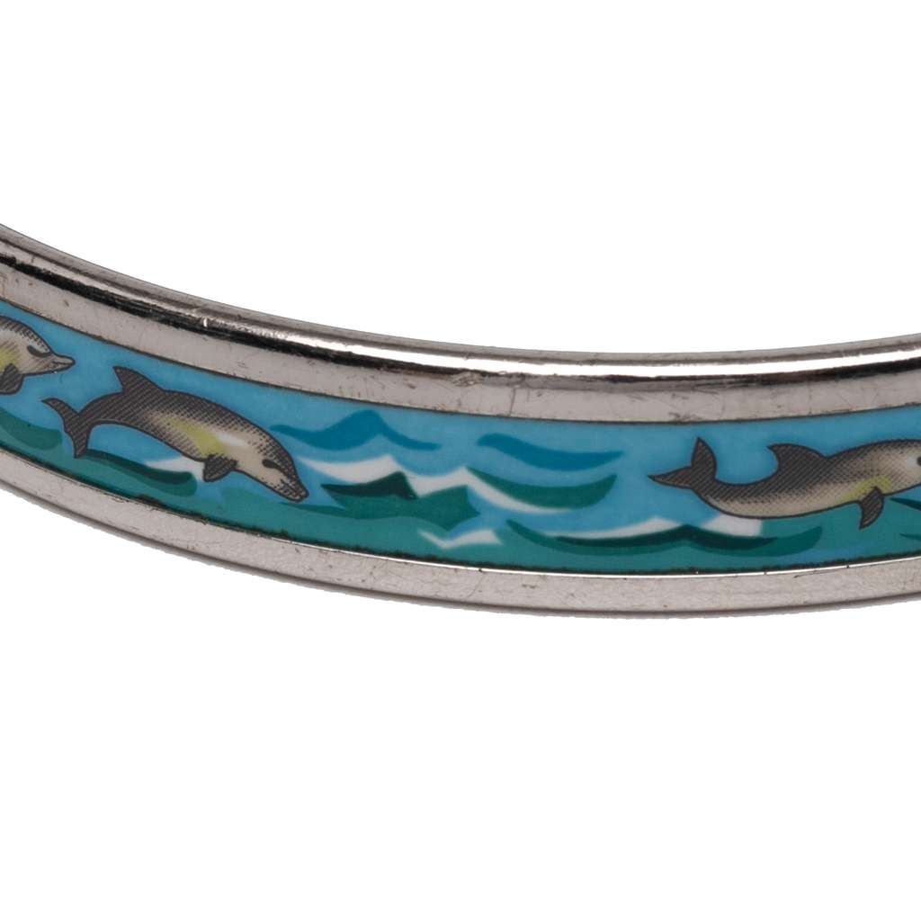 Hermès Narrow Dolphin Enamel Bangle 65 - Detail 1