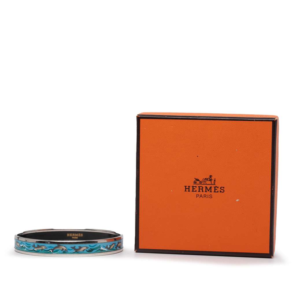 Hermès Narrow Dolphin Enamel Bangle 65 - Detail 2