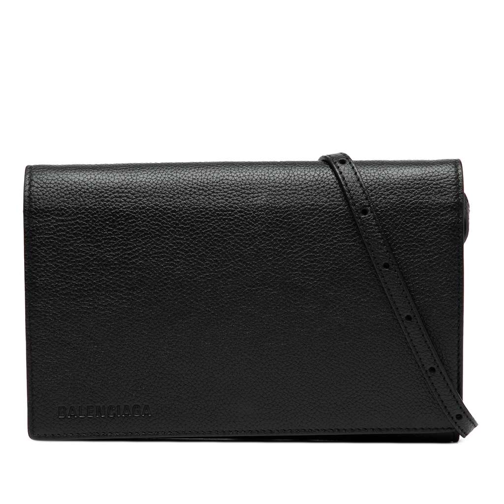 Balenciaga Small Leather Logo Flap Crossbody