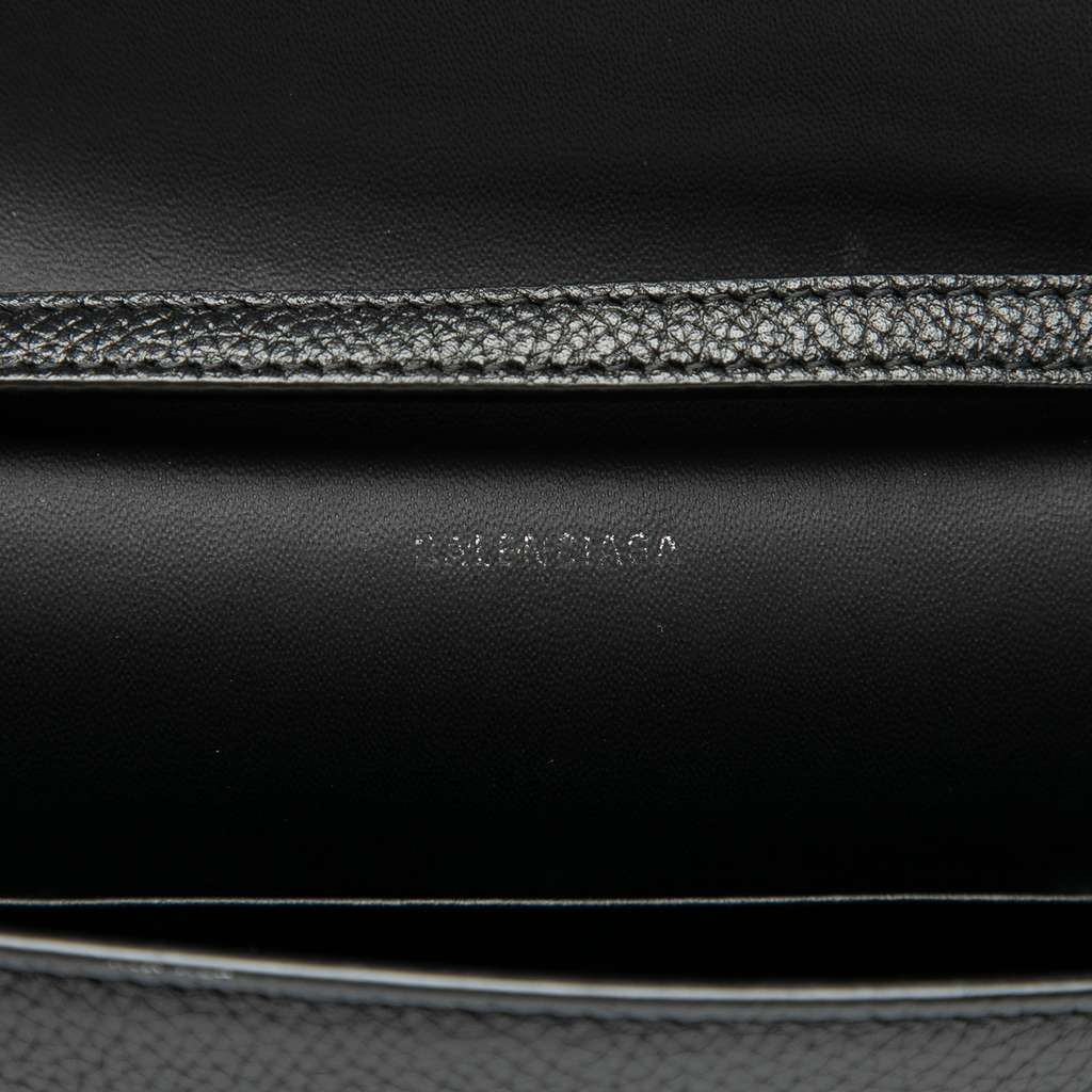 Balenciaga Small Leather Logo Flap Crossbody - Side view