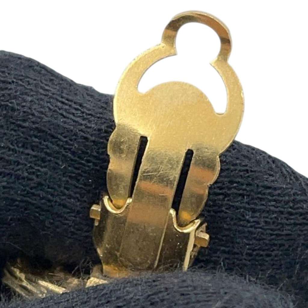 Chanel Gold Plated CC Faux Pearl Round Clip on Earrings - Image 10