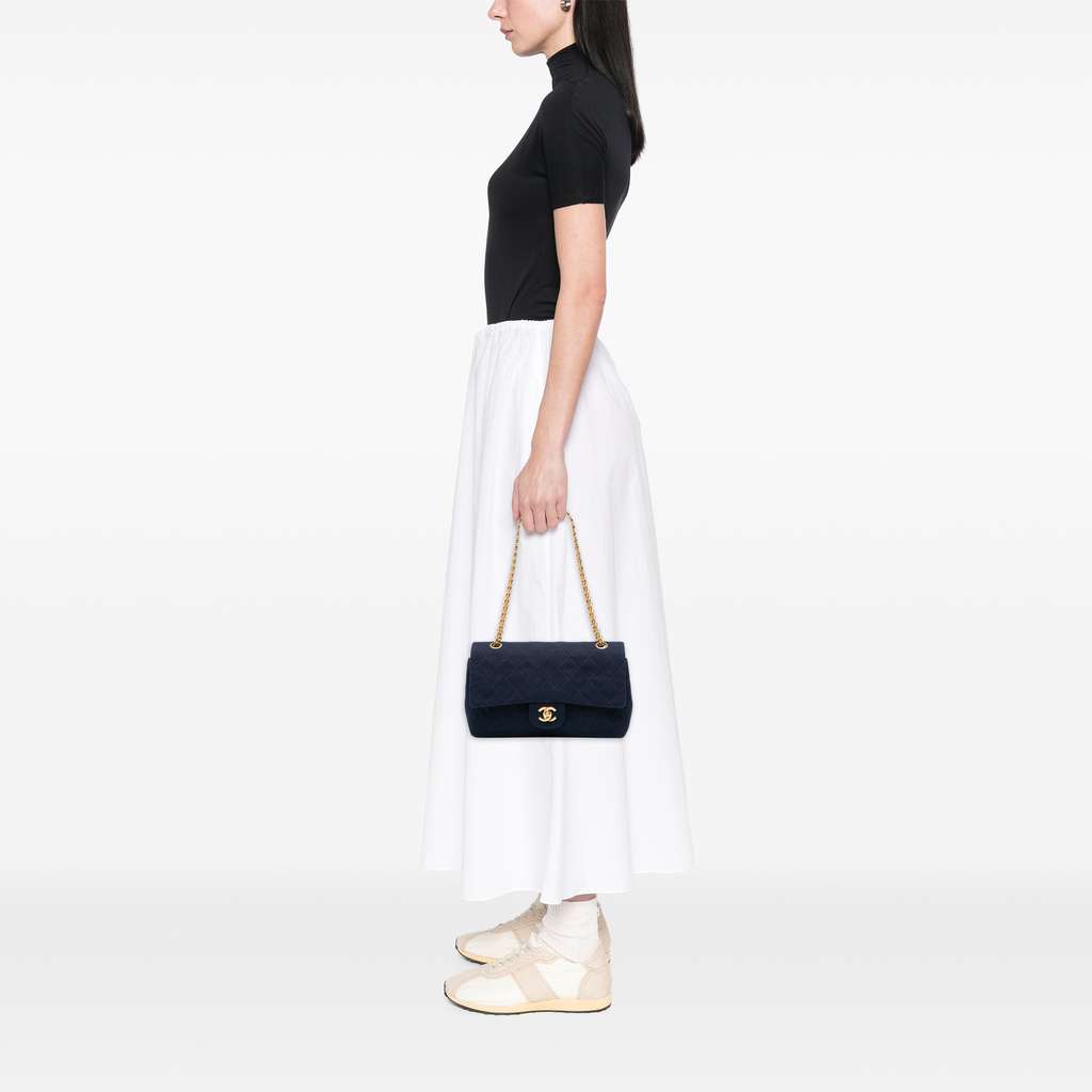 Chanel Medium Classic Jersey Double Flap - Image 13