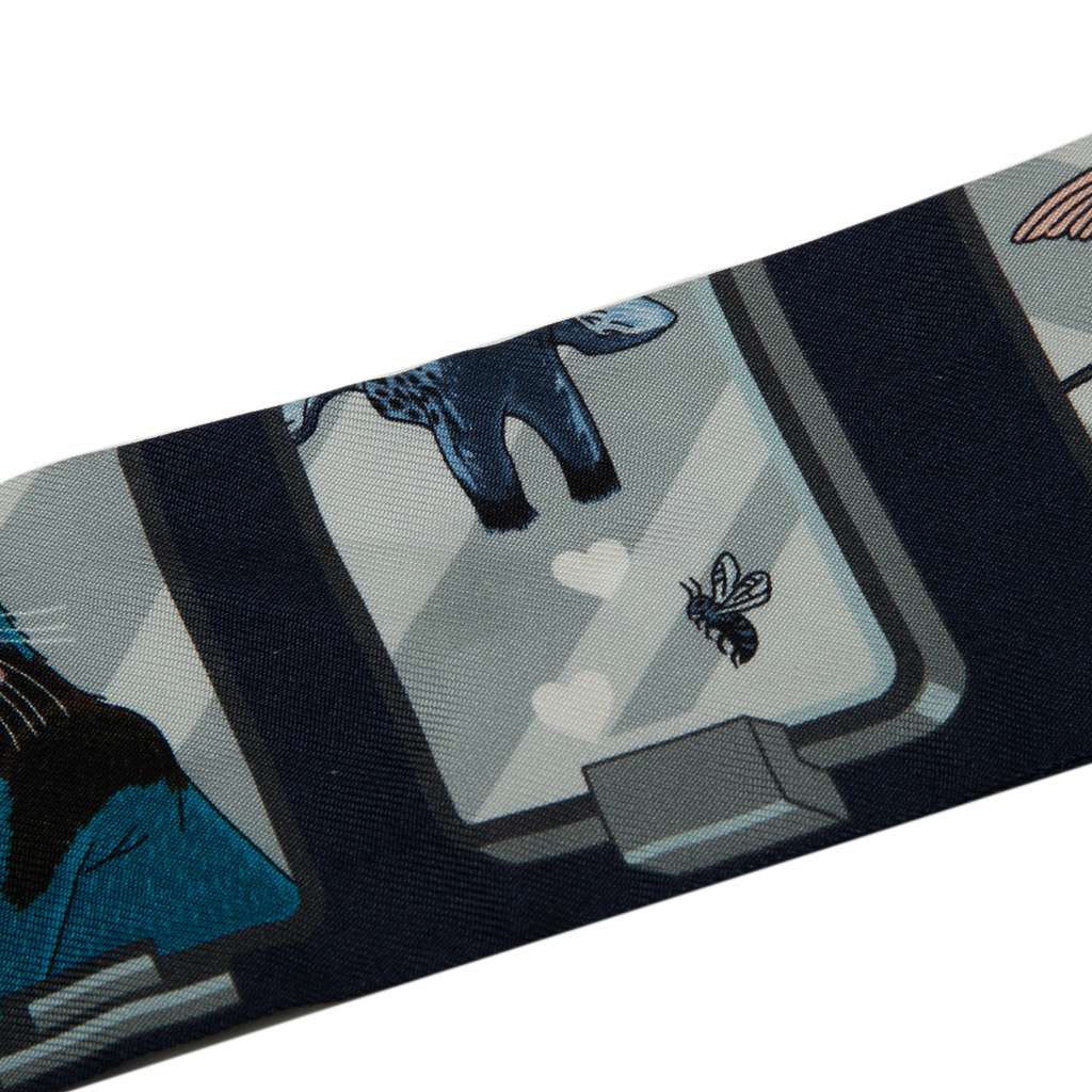Hermès Story Marine Twilly Silk Scarf - Image 6