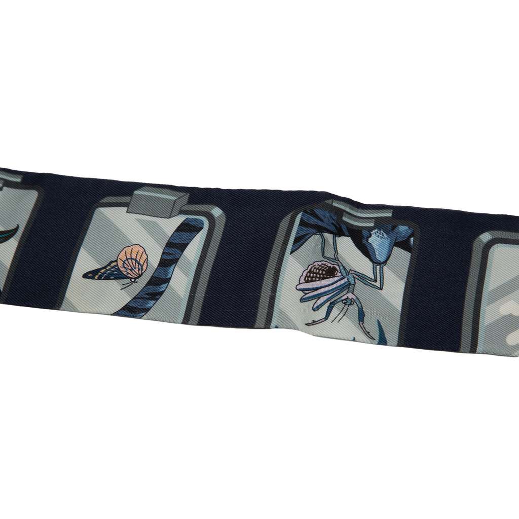 Hermès Story Marine Twilly Silk Scarf - 4
