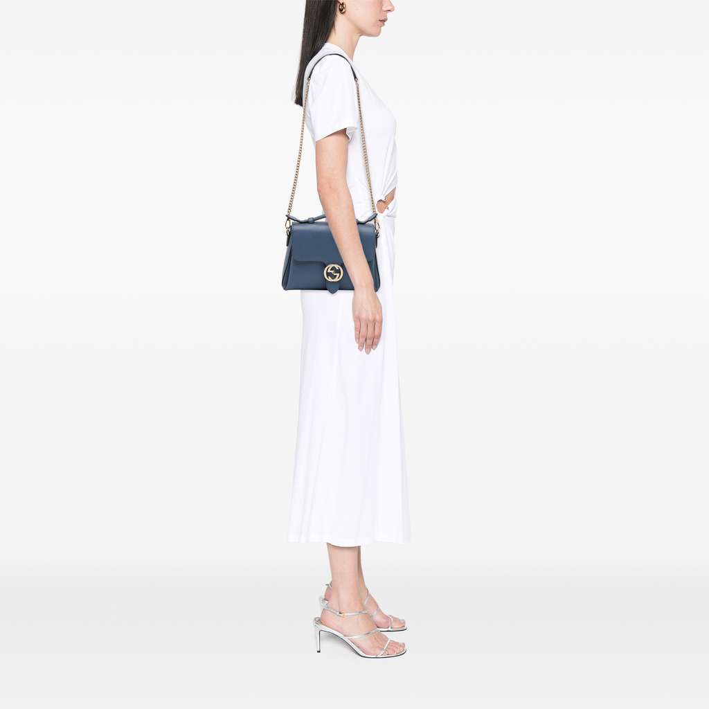 Gucci Small Dollar Calf Interlocking G Satchel - Image 14