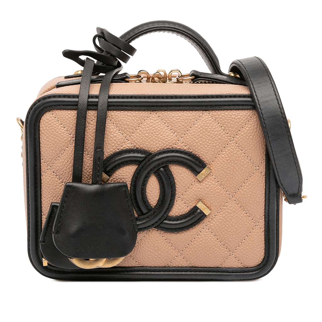 Chanel Small Caviar CC Filigree Vanity Case