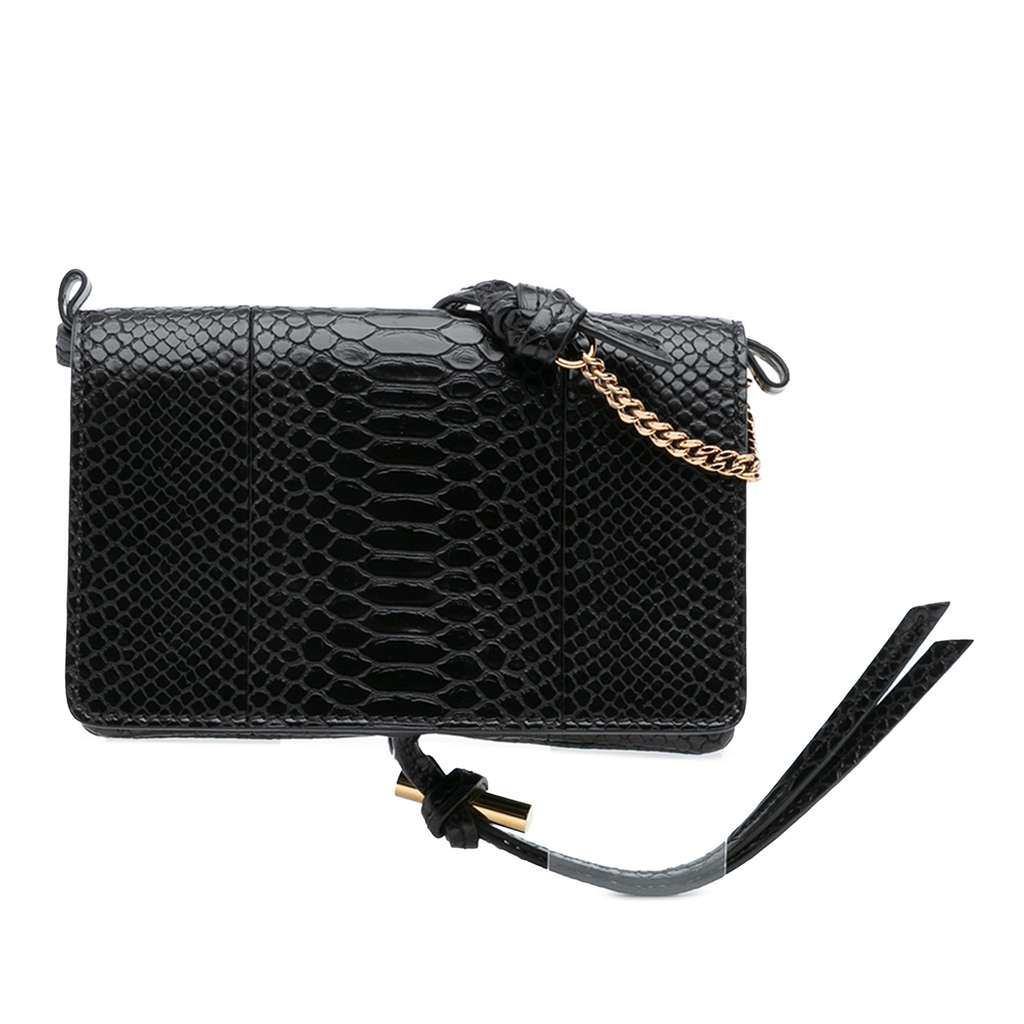Stella Mccartney Snakeskin Embossed Faux Leather Flo Crossbody
