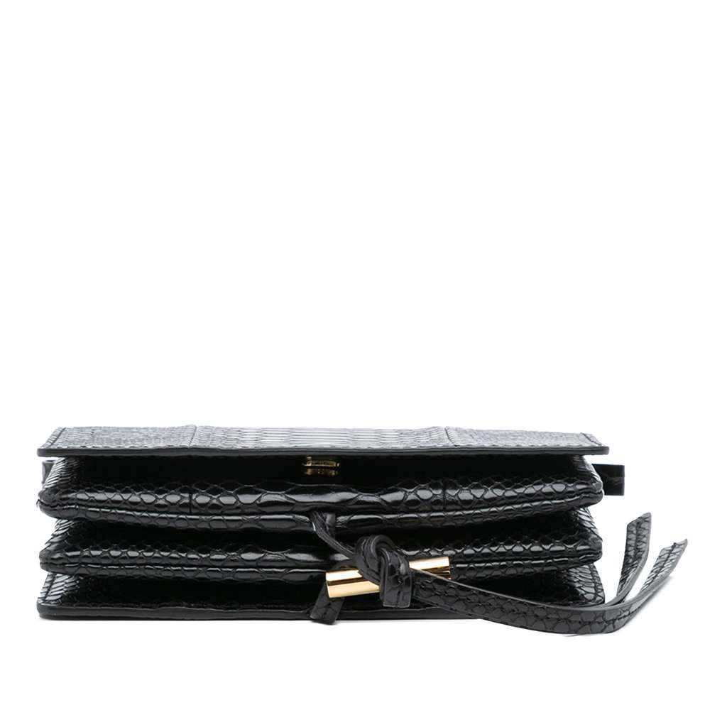 Stella Mccartney Snakeskin Embossed Faux Leather Flo Crossbody - Image 6