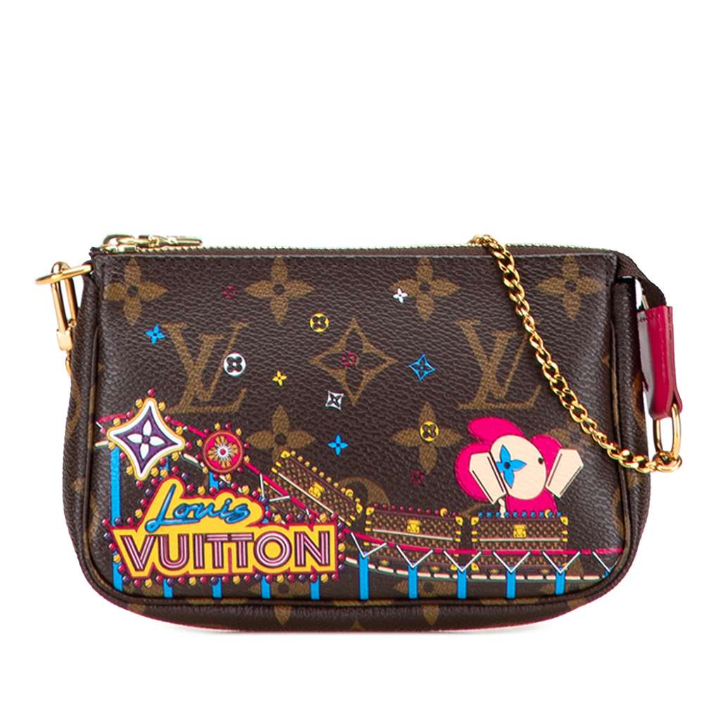 Louis Vuitton Monogram Vivienne Christmas Roller Coaster Mini Pochette Accessoires