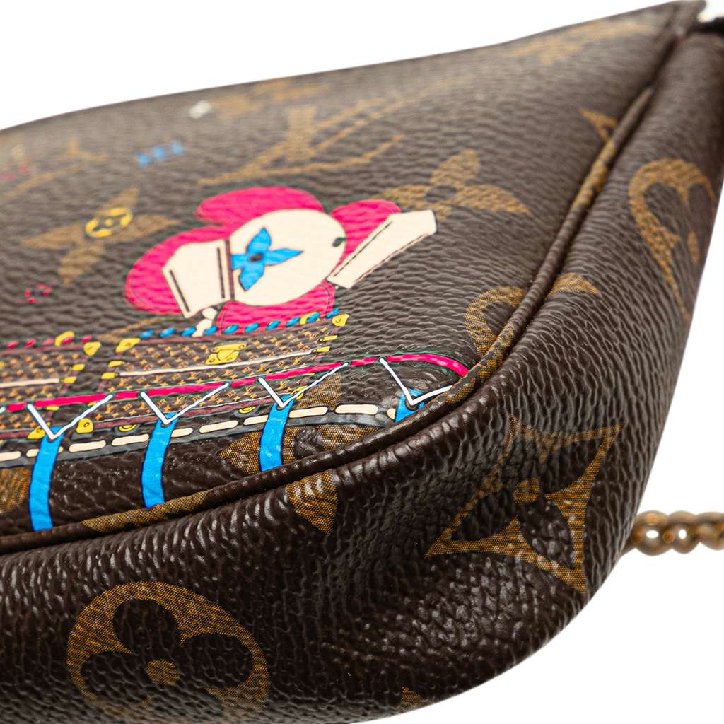 Louis Vuitton Monogram Vivienne Christmas Roller Coaster Mini Pochette Accessoires - Image 10