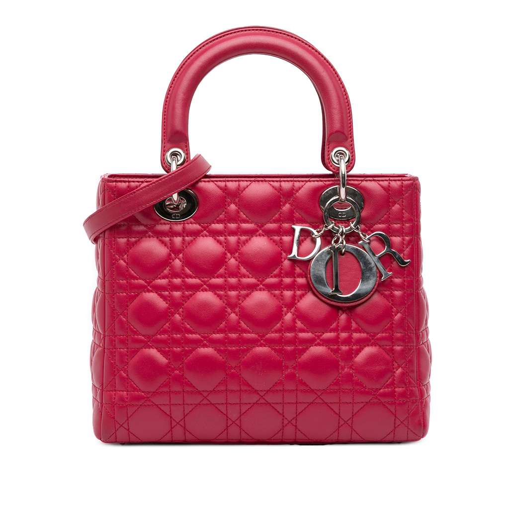 Dior Medium Lambskin Cannage Lady Dior