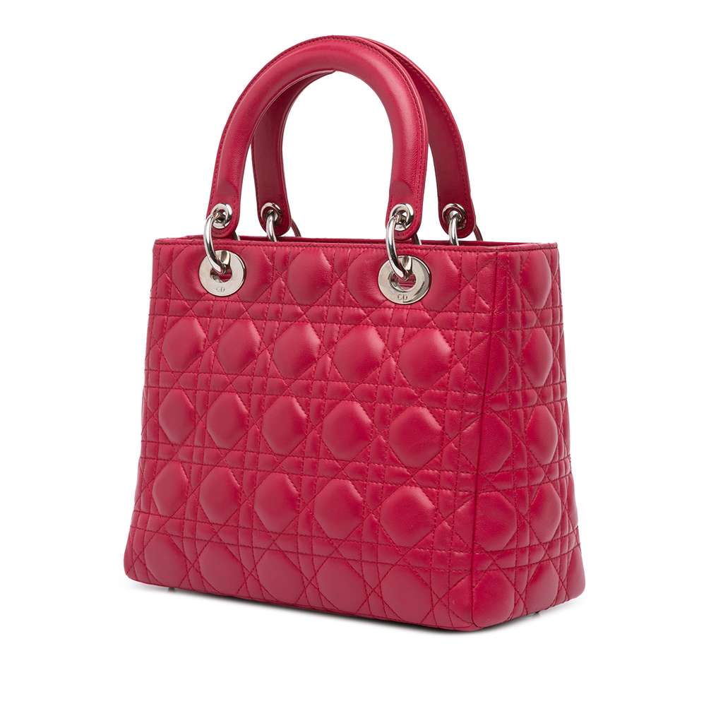 Dior Medium Lambskin Cannage Lady Dior - Back view