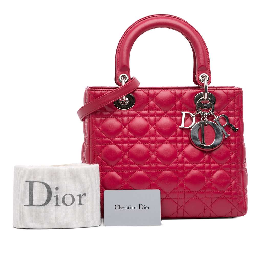 Dior Medium Lambskin Cannage Lady Dior - Image 14