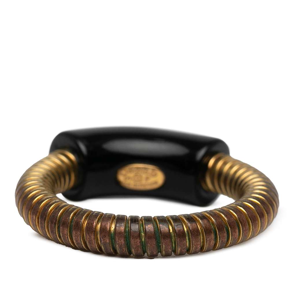 Chanel Gold Plated Logo Ring - Image 6