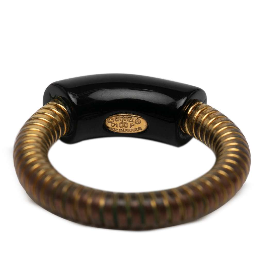 Chanel Gold Plated Logo Ring - 4