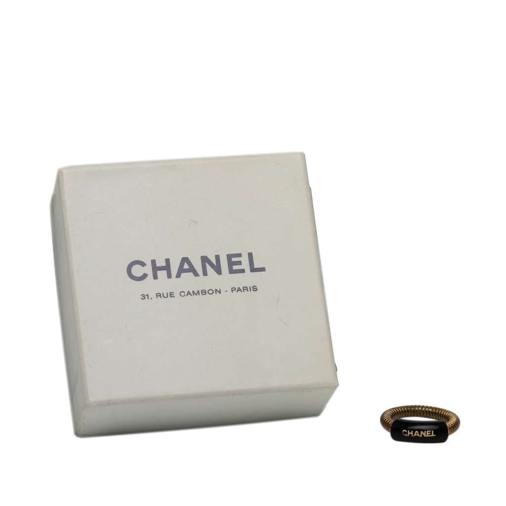 Chanel Gold Plated Logo Ring - Side view