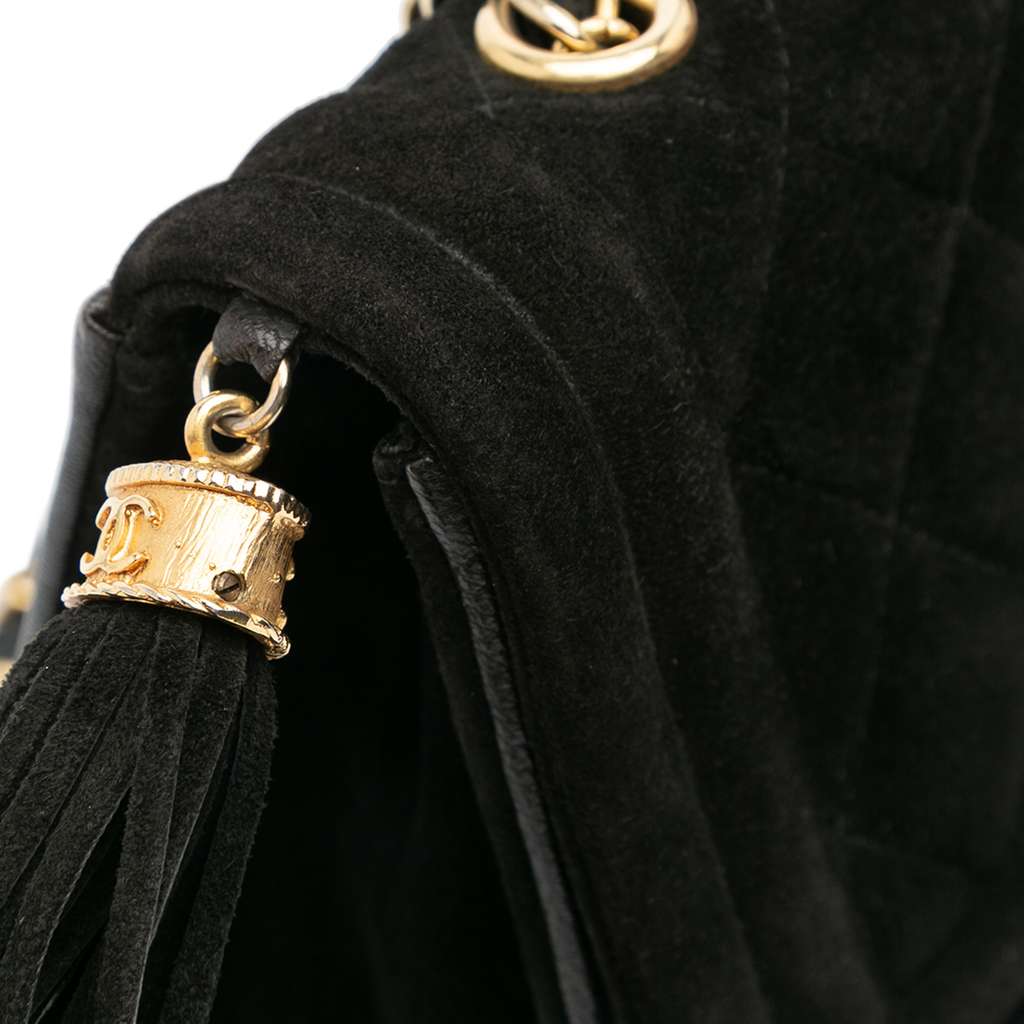 Chanel Quilted Suede Tassel Flap - Image 10
