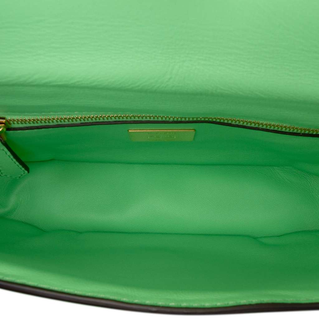 Fendi Small FF Nappa Embossed Chain Midi Baguette - 4