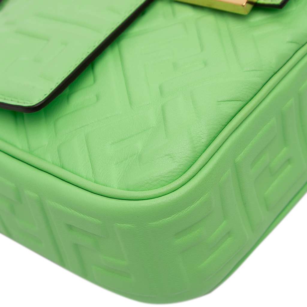 Fendi Small FF Nappa Embossed Chain Midi Baguette - Image 10