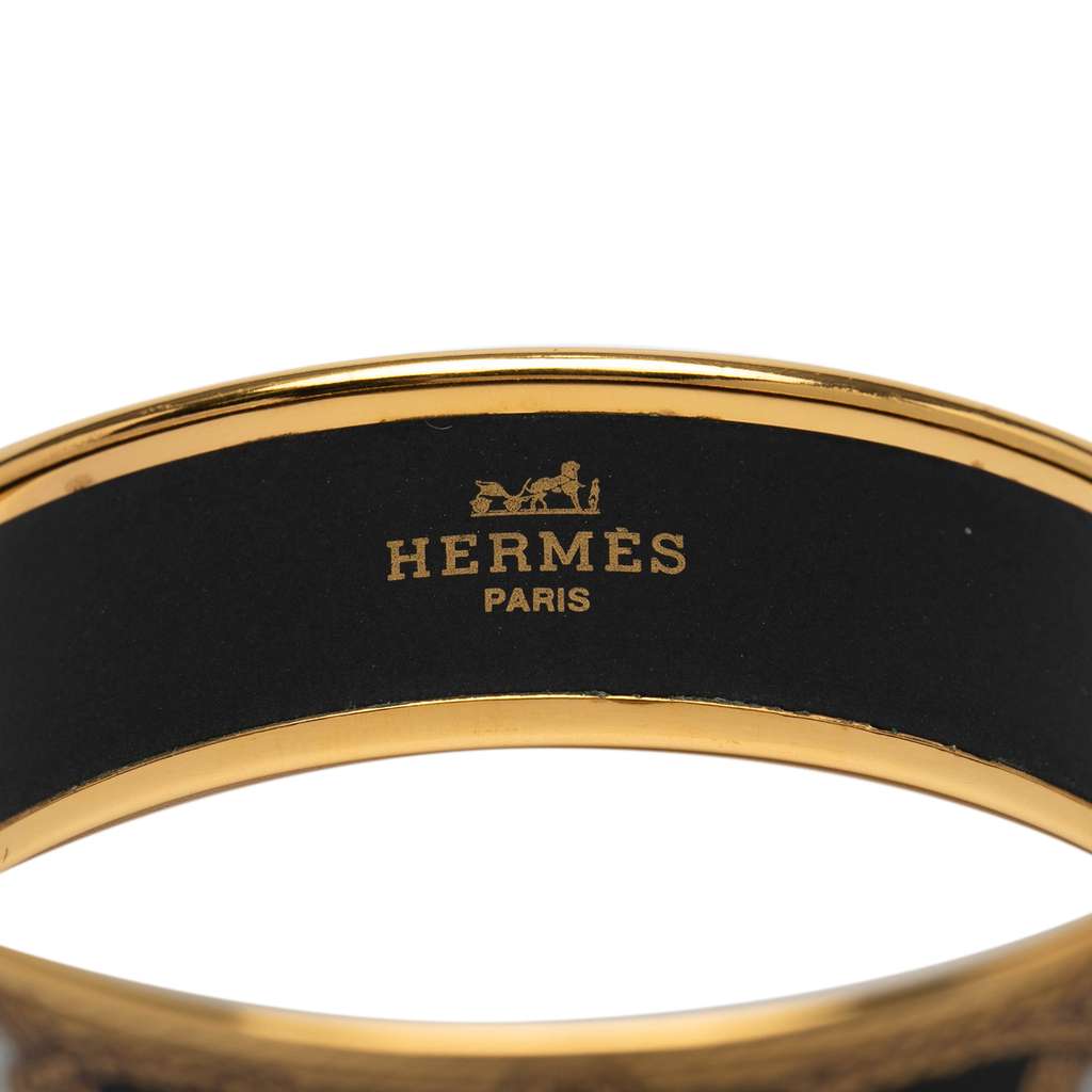 Hermès Wide Grand Apparat Horse Enamel Bangle 65 - Side view