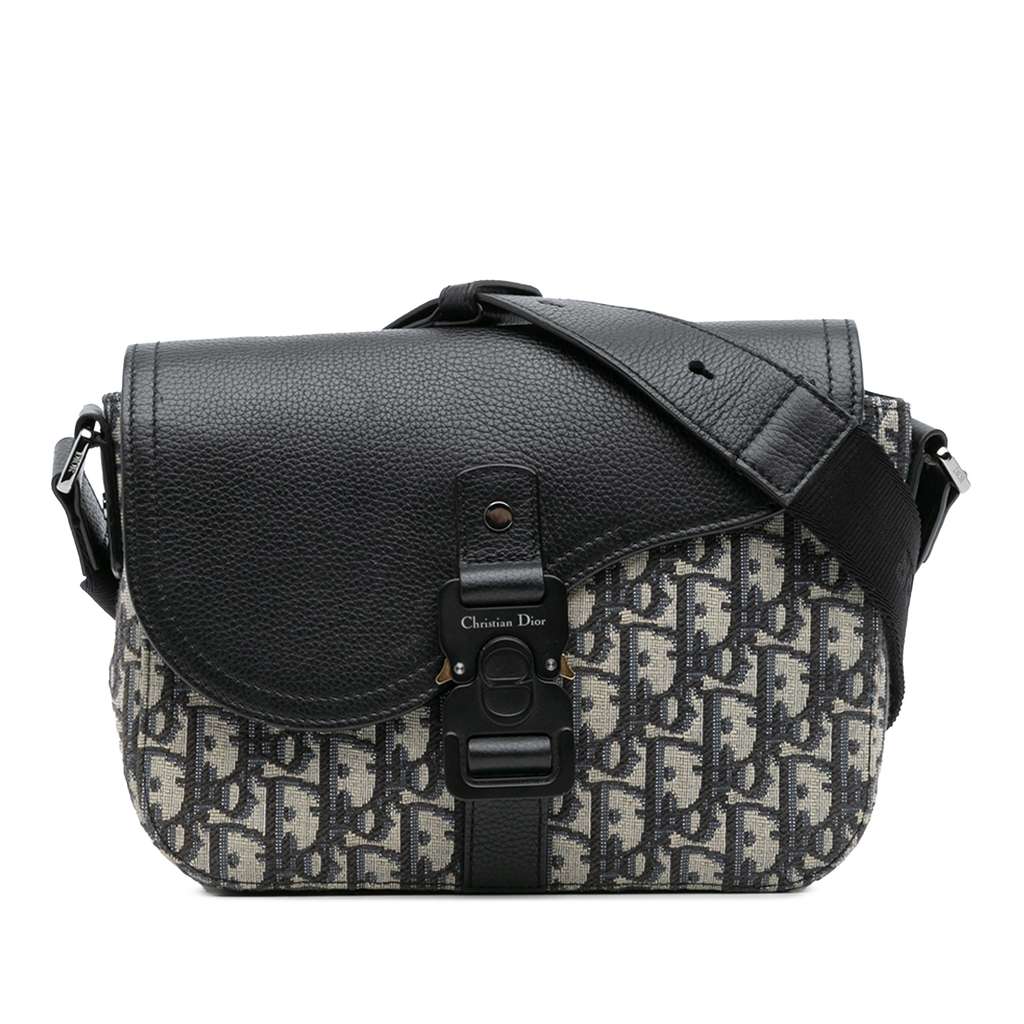 Dior Small Oblique Canvas Saddle Messenger Bag with Flap