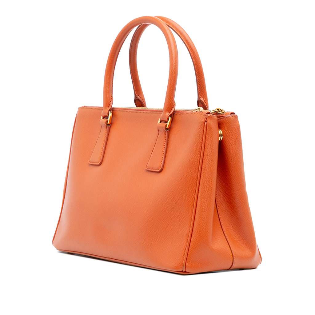 Prada Small Saffiano Lux Galleria Double Zip Satchel - Back view