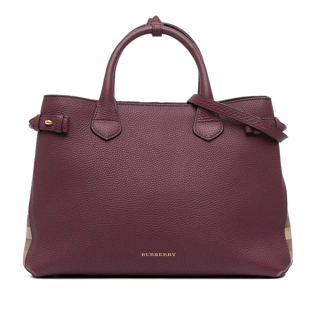 Burberry Medium Leather and House Check Banner Satchel
