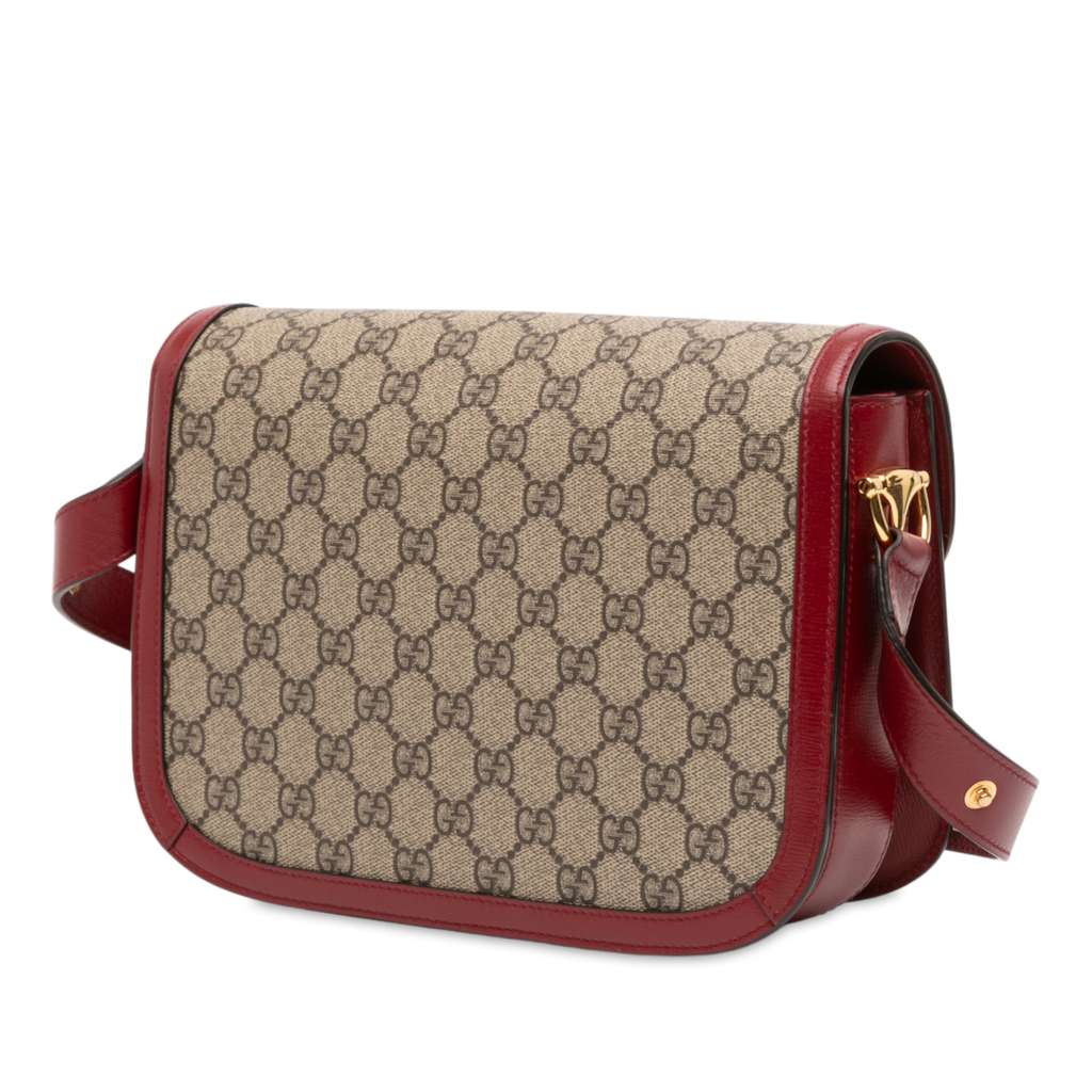 Gucci Medium GG Supreme Horsebit 1955 Shoulder Bag - Back view