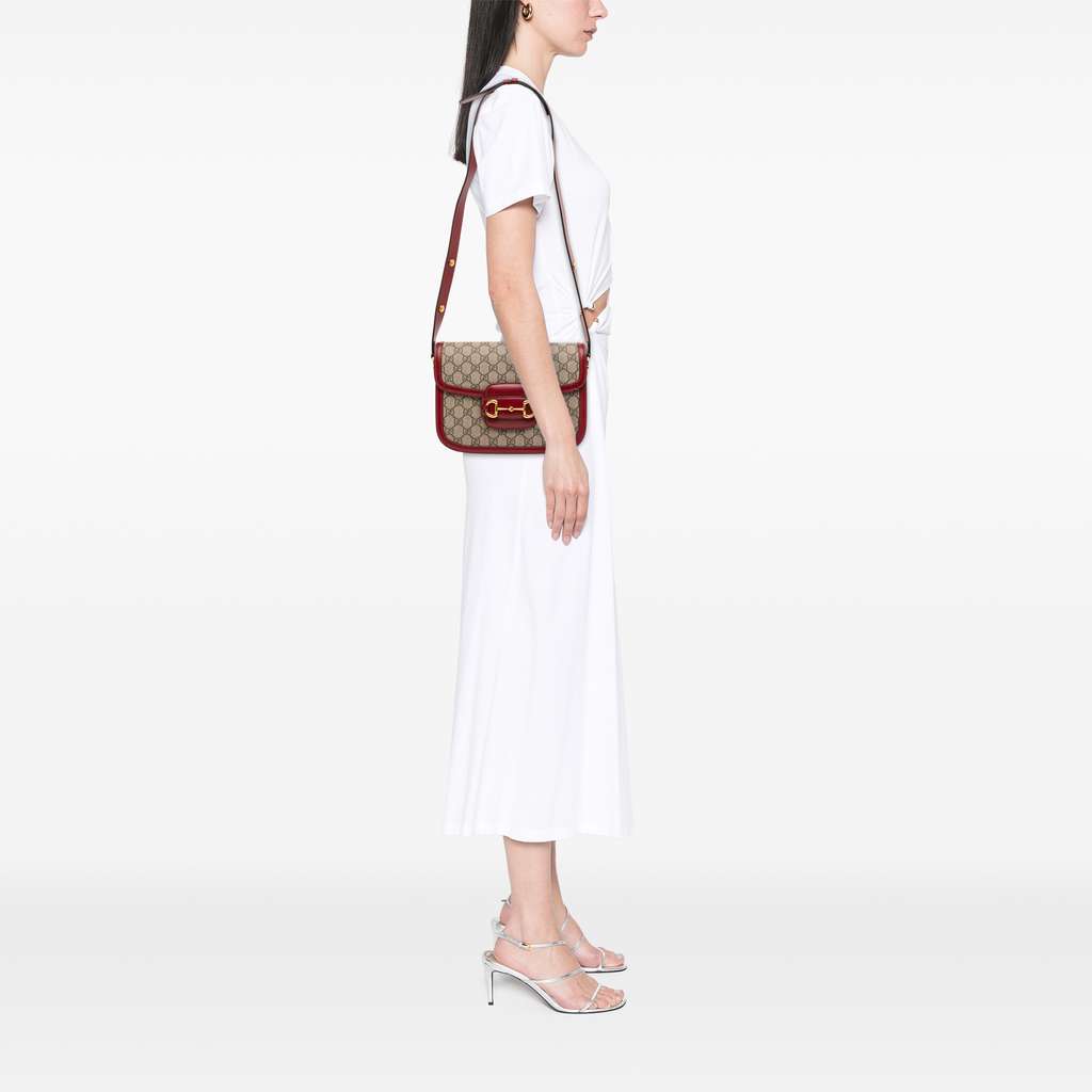 Gucci Medium GG Supreme Horsebit 1955 Shoulder Bag - Image 12