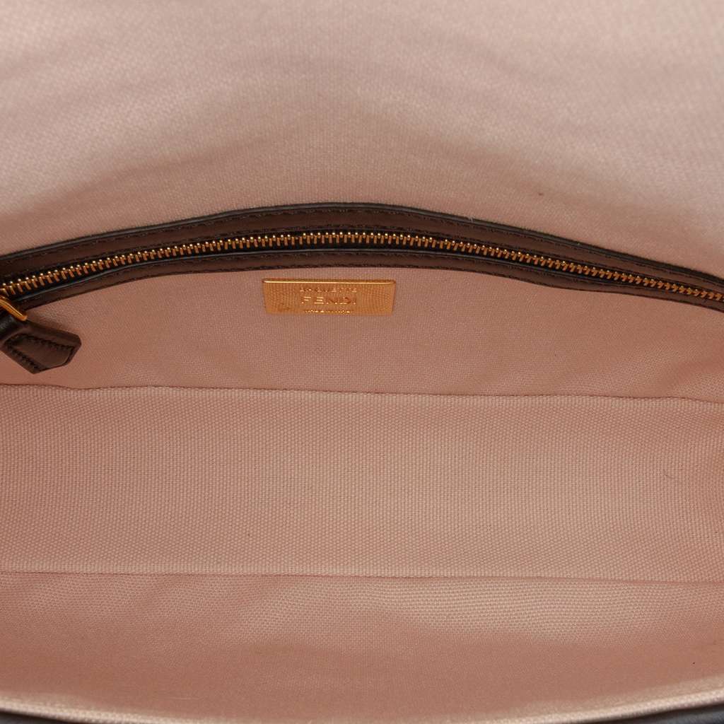 Fendi Zucca Embroidered Canvas Baguette Satchel - 4