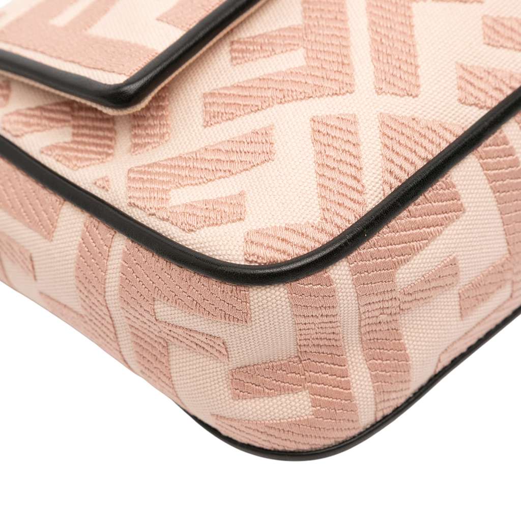 Fendi Zucca Embroidered Canvas Baguette Satchel - Detail 2