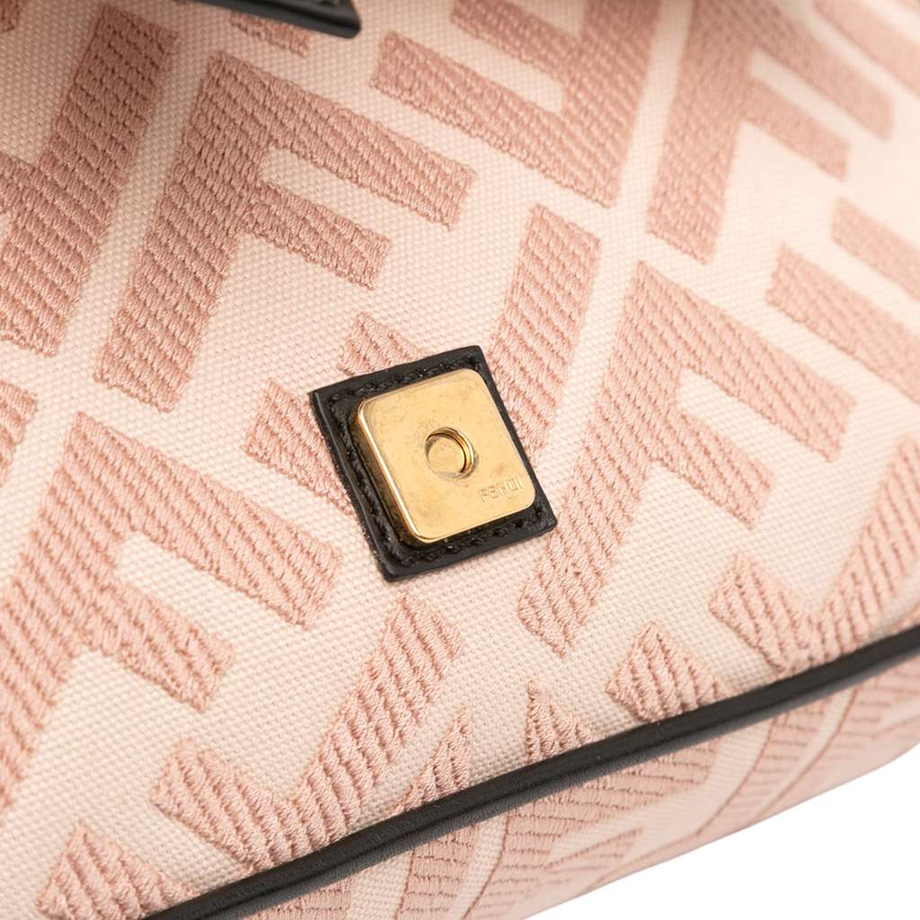 Fendi Zucca Embroidered Canvas Baguette Satchel - Image 11