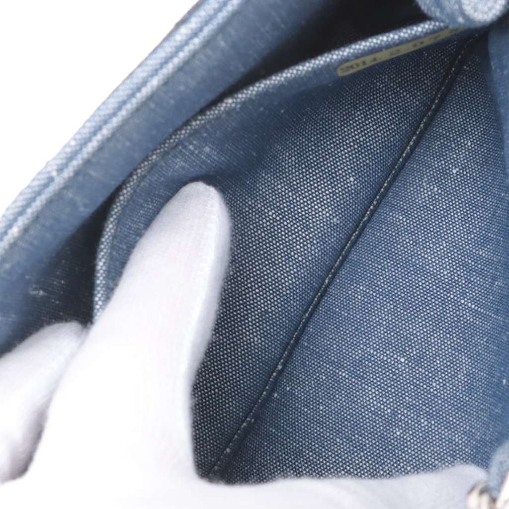 Chanel Mini Square Bicolor Quilted Denim Medallion Flap - Side view