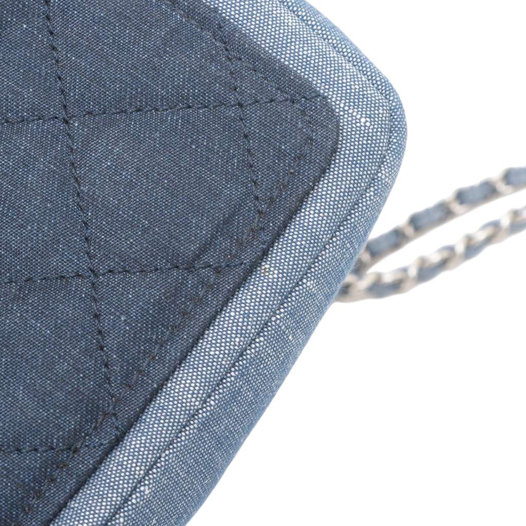 Chanel Mini Square Bicolor Quilted Denim Medallion Flap - Image 10