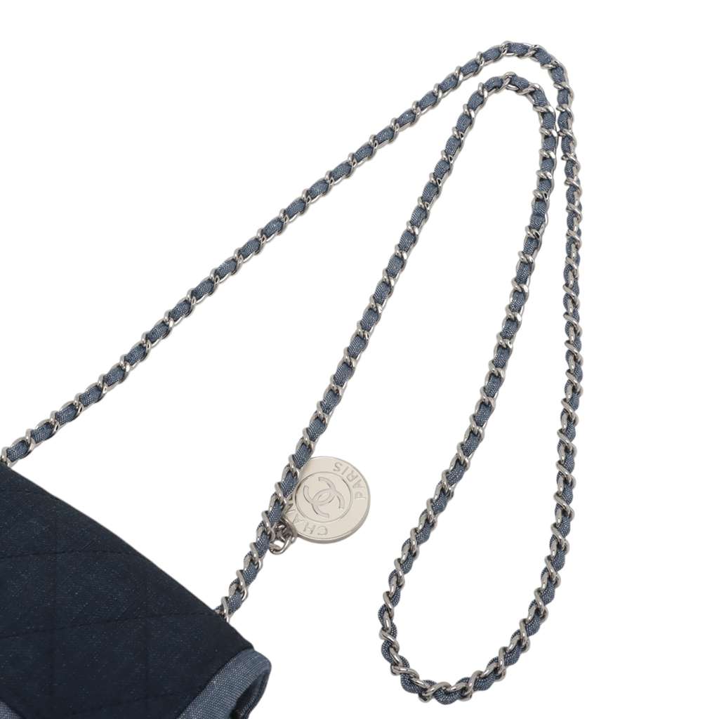 Chanel Mini Square Bicolor Quilted Denim Medallion Flap - Image 12