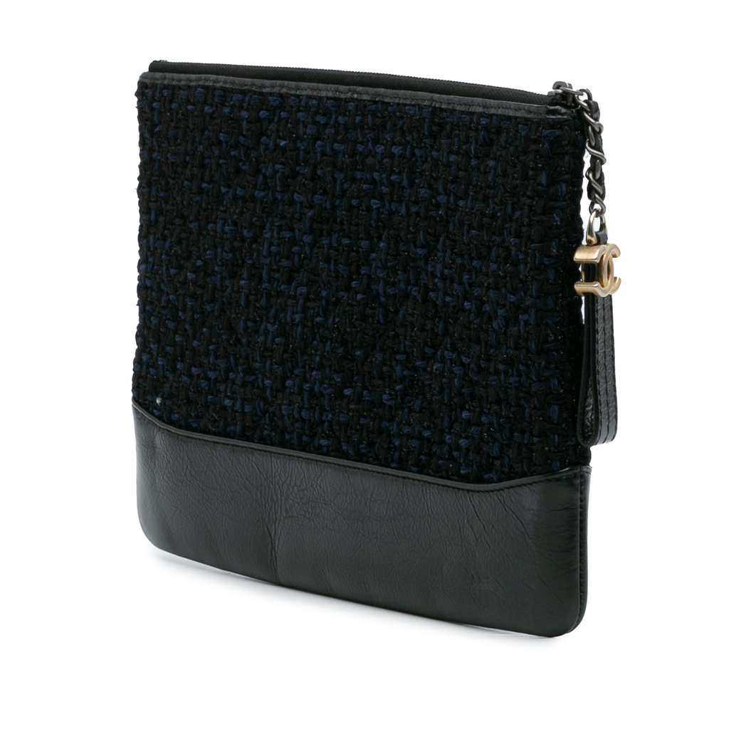 Chanel Medium Tweed and Calfskin Gabrielle O Case Clutch - Back view