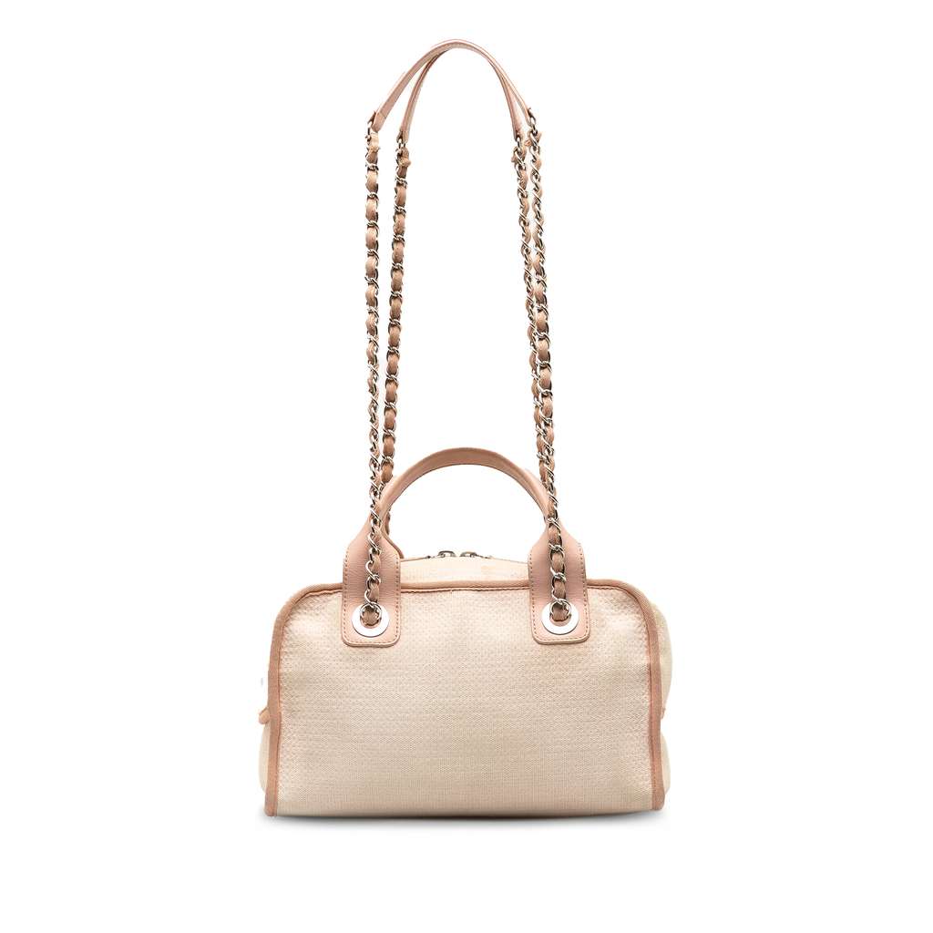 Chanel Small Canvas Deauville Bowling Bag - Image 6