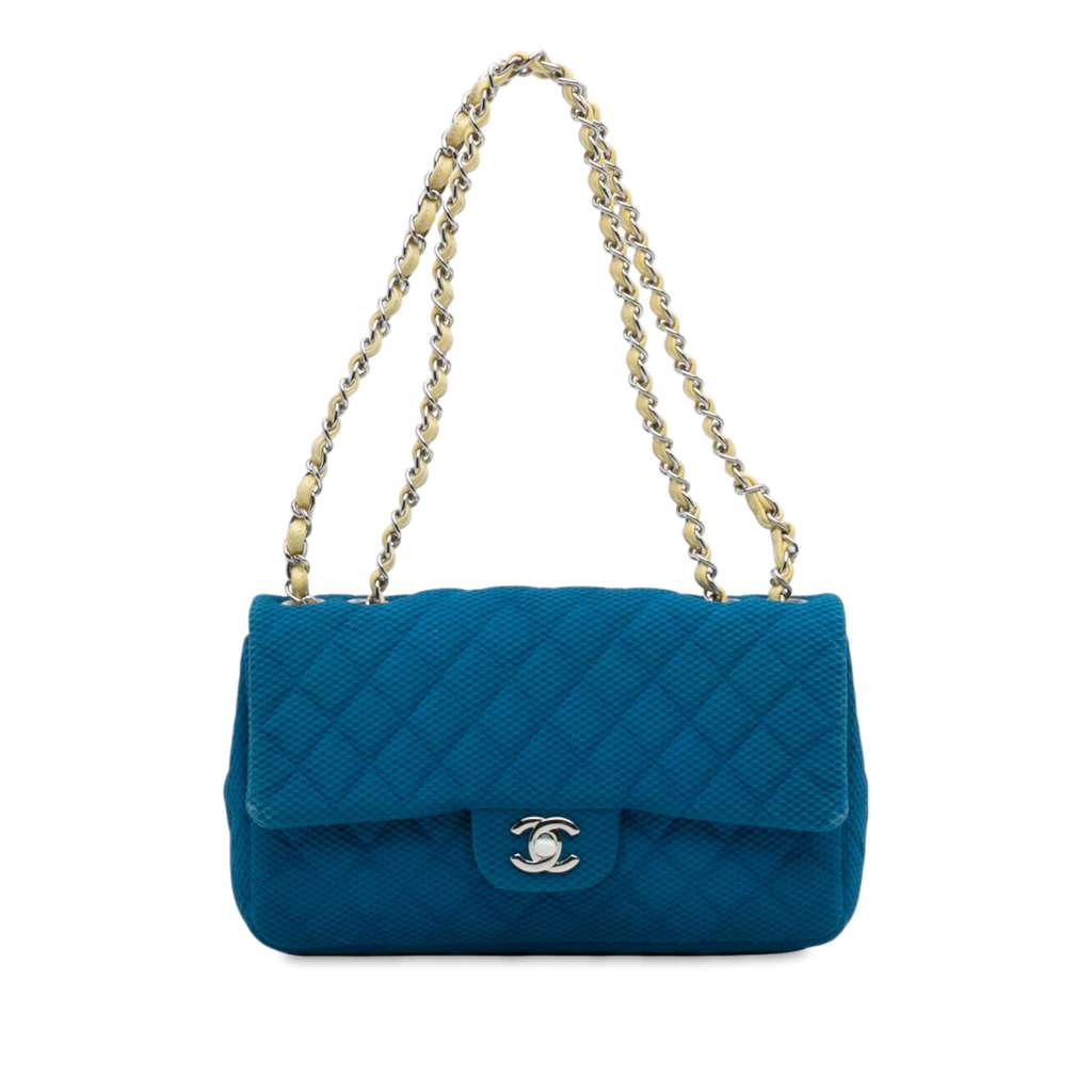 Chanel Medium Quilted Perforated Jersey Single Flap