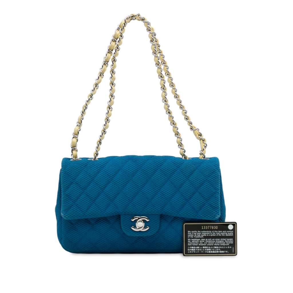 Chanel Medium Quilted Perforated Jersey Single Flap - Image 14