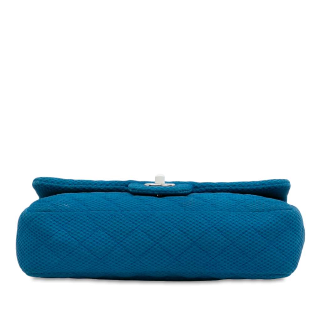 Chanel Medium Quilted Perforated Jersey Single Flap - Image 6