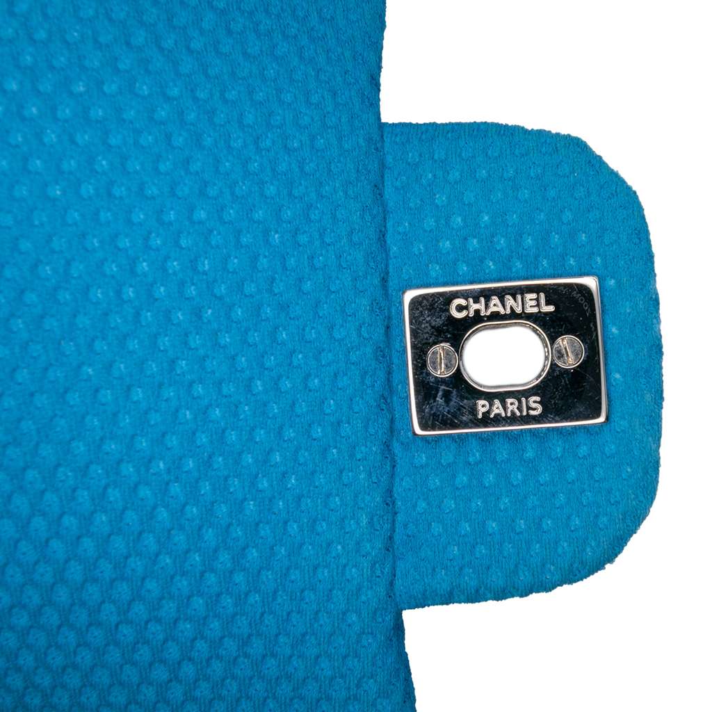 Chanel Medium Quilted Perforated Jersey Single Flap - Detail 2