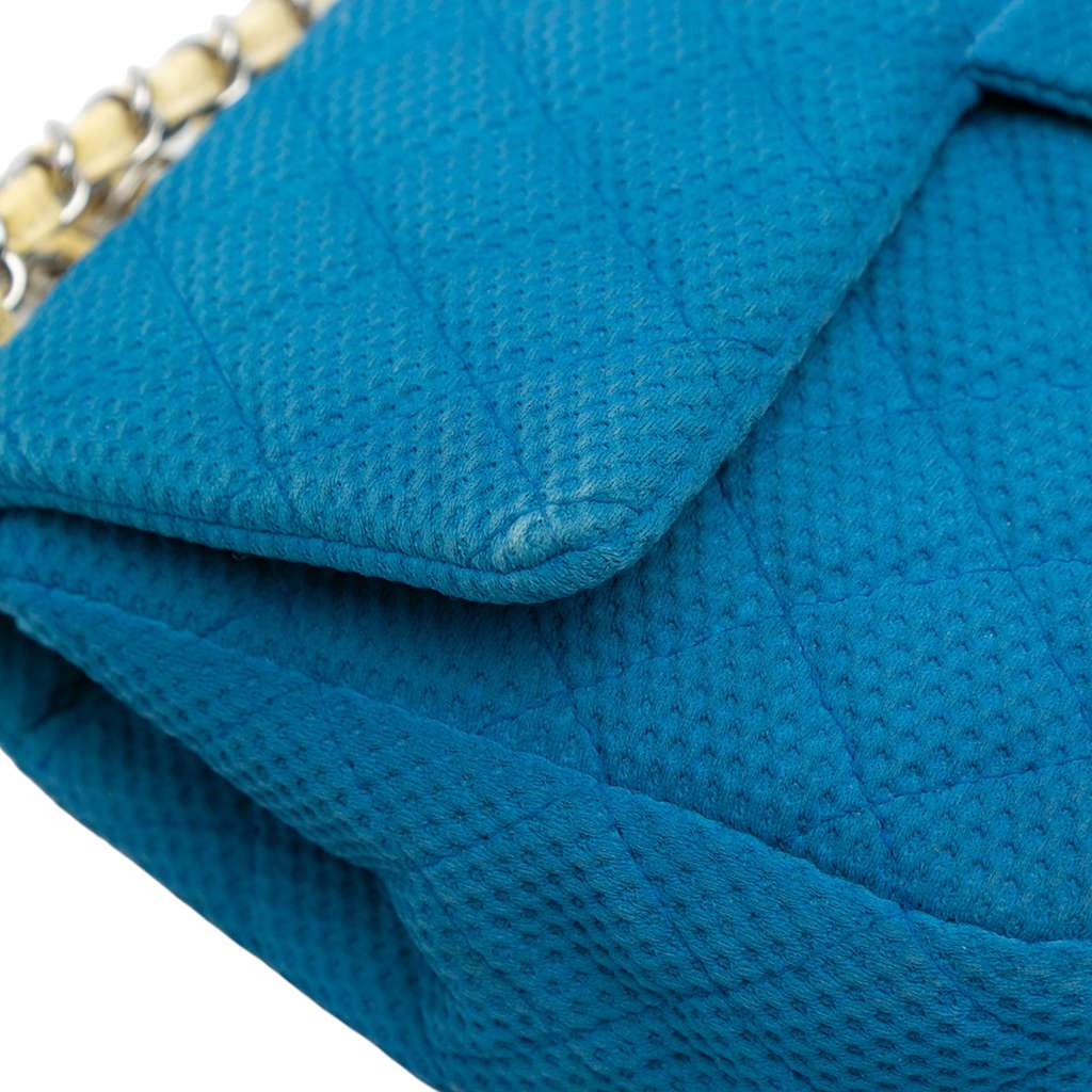 Chanel Medium Quilted Perforated Jersey Single Flap - Image 10