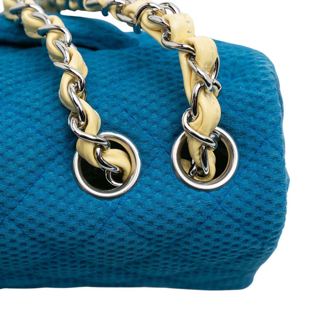 Chanel Medium Quilted Perforated Jersey Single Flap - Image 11