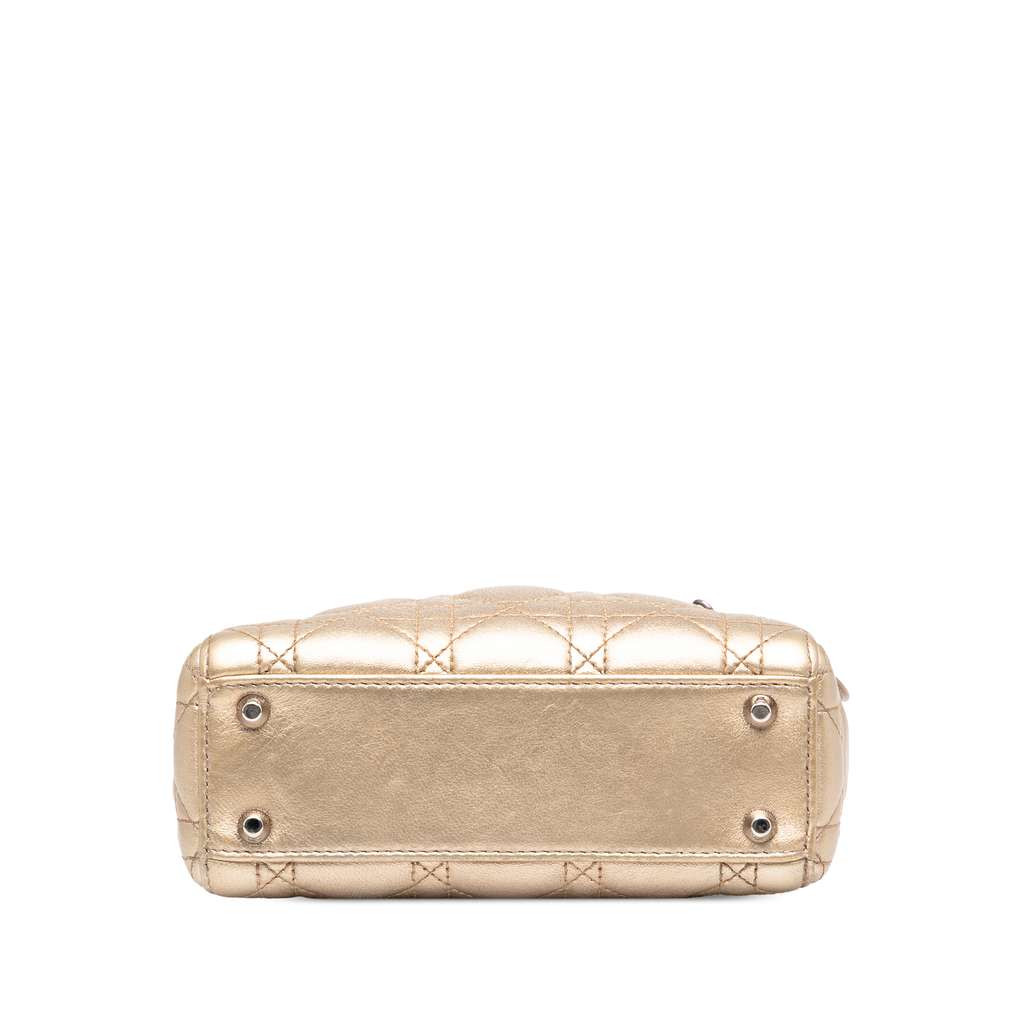 Dior Mini Metallic Lambskin Cannage Lady Dior - Image 6