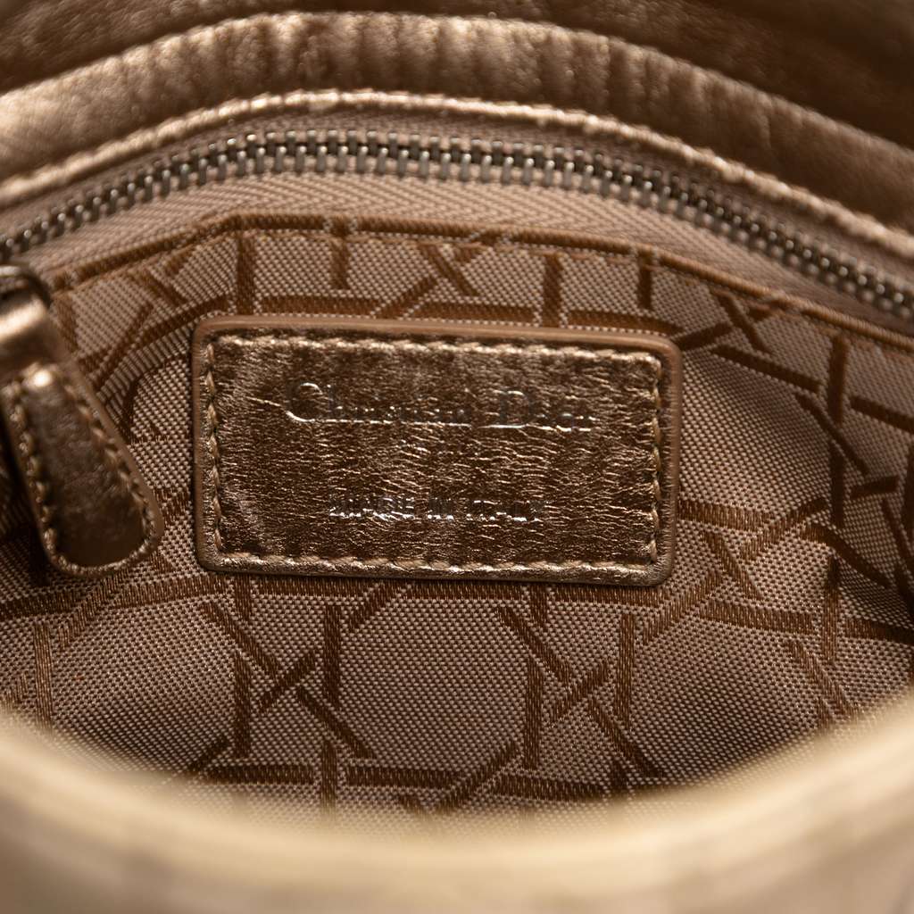 Dior Mini Metallic Lambskin Cannage Lady Dior - Side view
