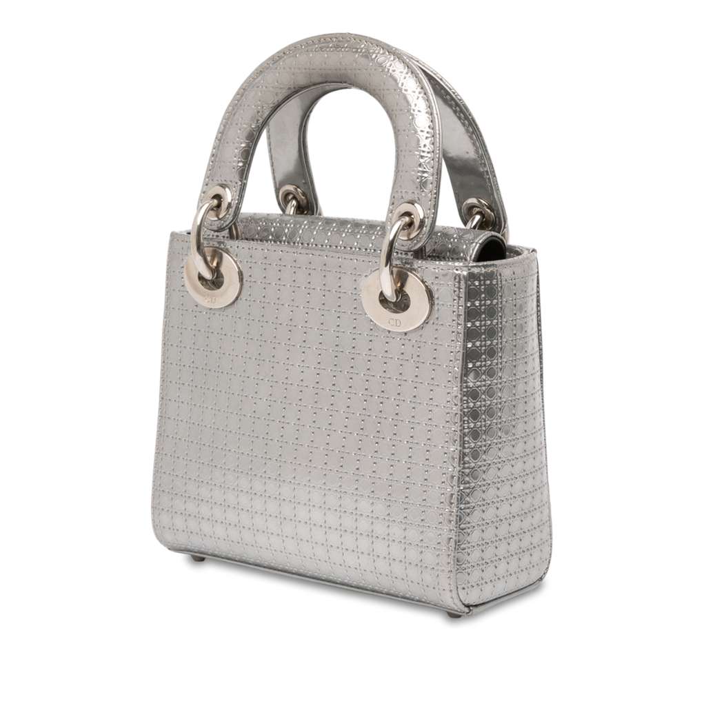 Dior Mini Metallic Patent Microcannage Lady Dior - 2