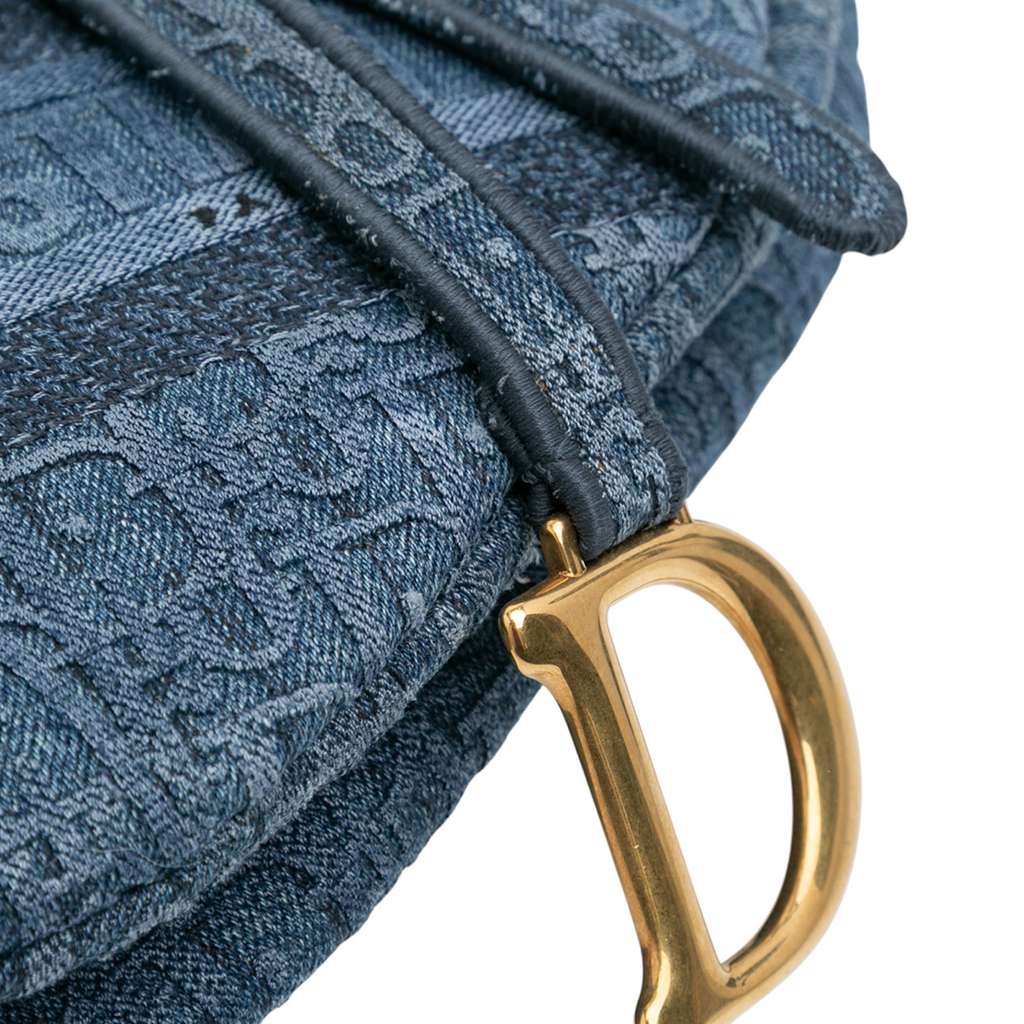 Dior Oblique Denim Embroidered Saddle Bag - Detail 2