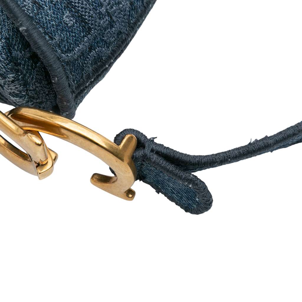 Dior Oblique Denim Embroidered Saddle Bag - Image 11